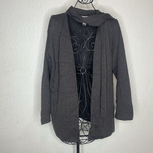 Chiara Marconi Brown Wool Blend Scarf Attached Cardigan Women’s Size M Italy